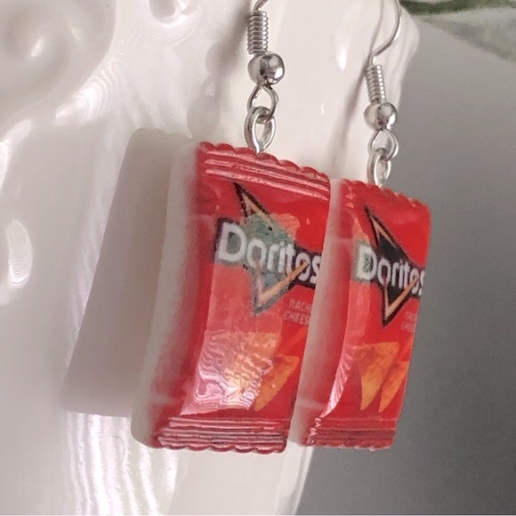New Doritos Dangling Earrings Mini Food Cute Chips Snacks Fun Unique Party Gifts - Picture 5 of 7